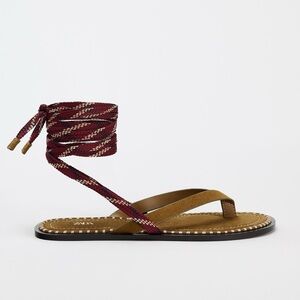 Zara flat sandals with laces